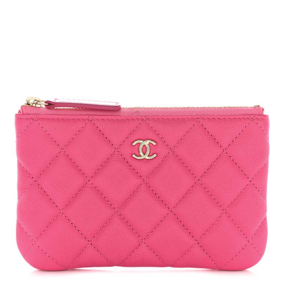 CHANEL Caviar Quilted Small Cosmetic Case Pink - image 1