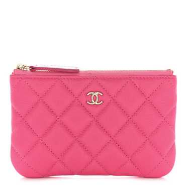 CHANEL Caviar Quilted Small Cosmetic Case Pink - image 1