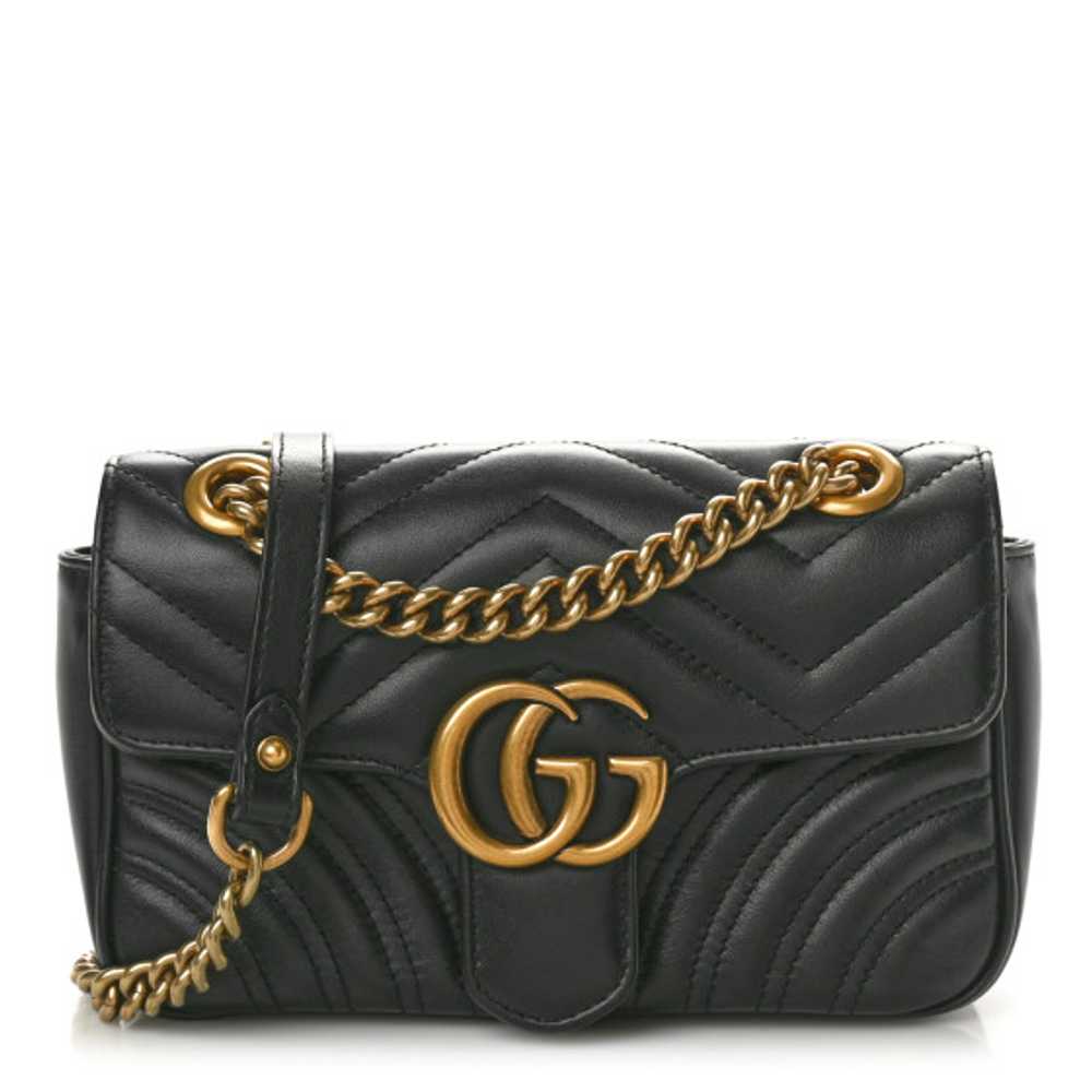 GUCCI Calfskin Matelasse Mini GG Marmont Shoulder… - image 1