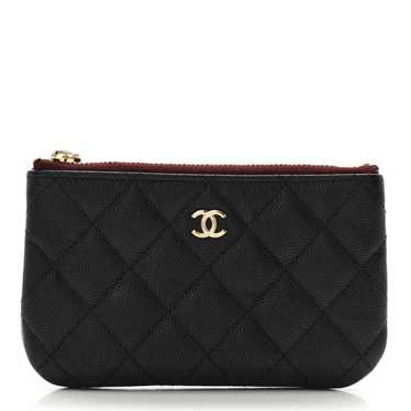 CHANEL Caviar Quilted Small Cosmetic Case Black