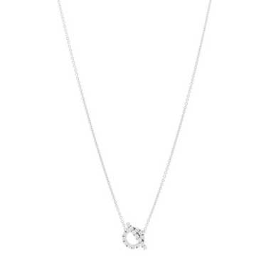 HERMES 18K White Gold Diamond Finesse Pendant Nec… - image 1