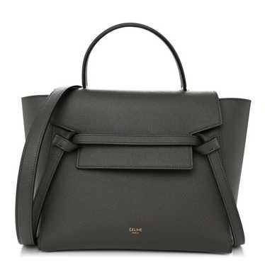 CELINE Grained Calfskin Micro Belt Bag Grey