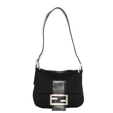 Vintage Early 2000s Fendi Neoprene Black Leather … - image 1