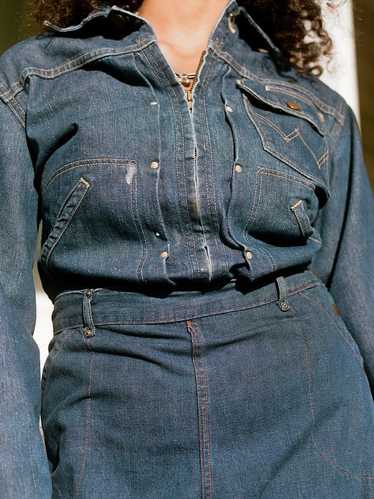 1950s Blue Bell Wrangler Pleat Front Denim Jacket