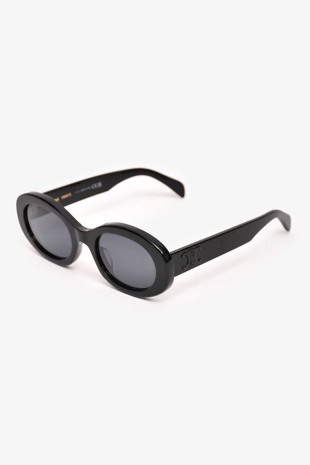 Celine Black Triomphe Oval Sunglasses - image 2