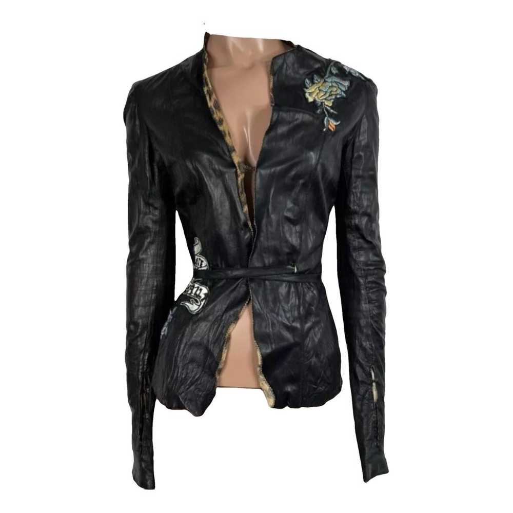 Roberto Cavalli Leather biker jacket - image 1