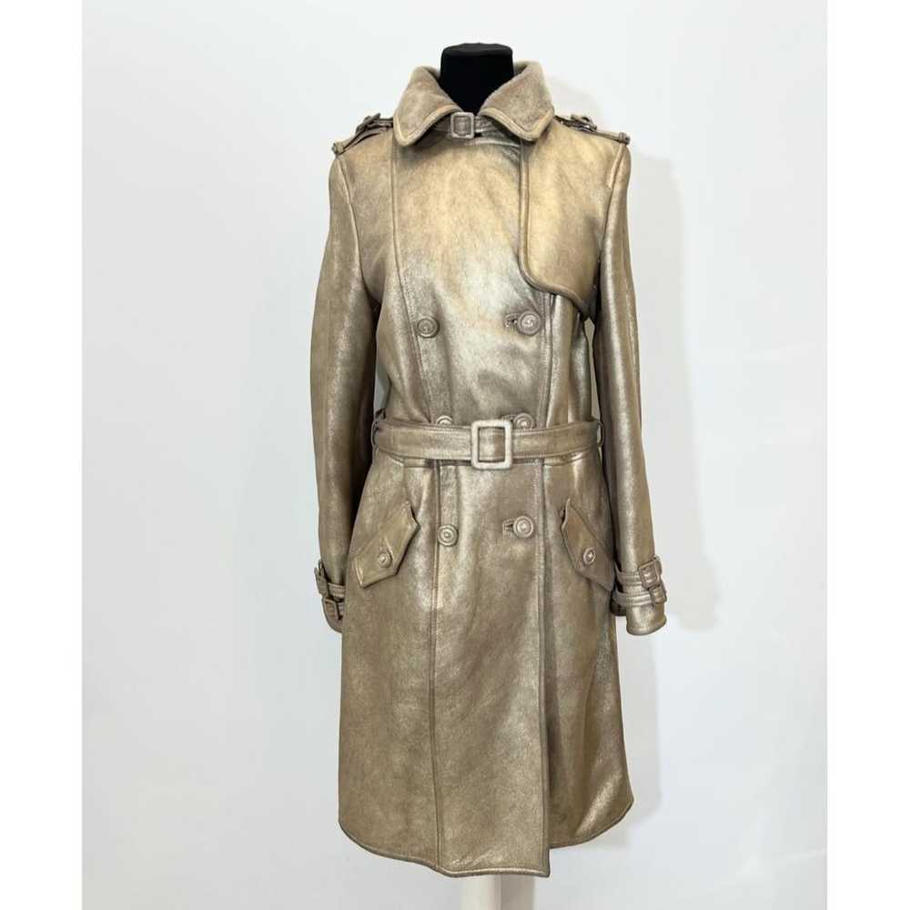 Versace Mongolian lamb trench coat - image 3