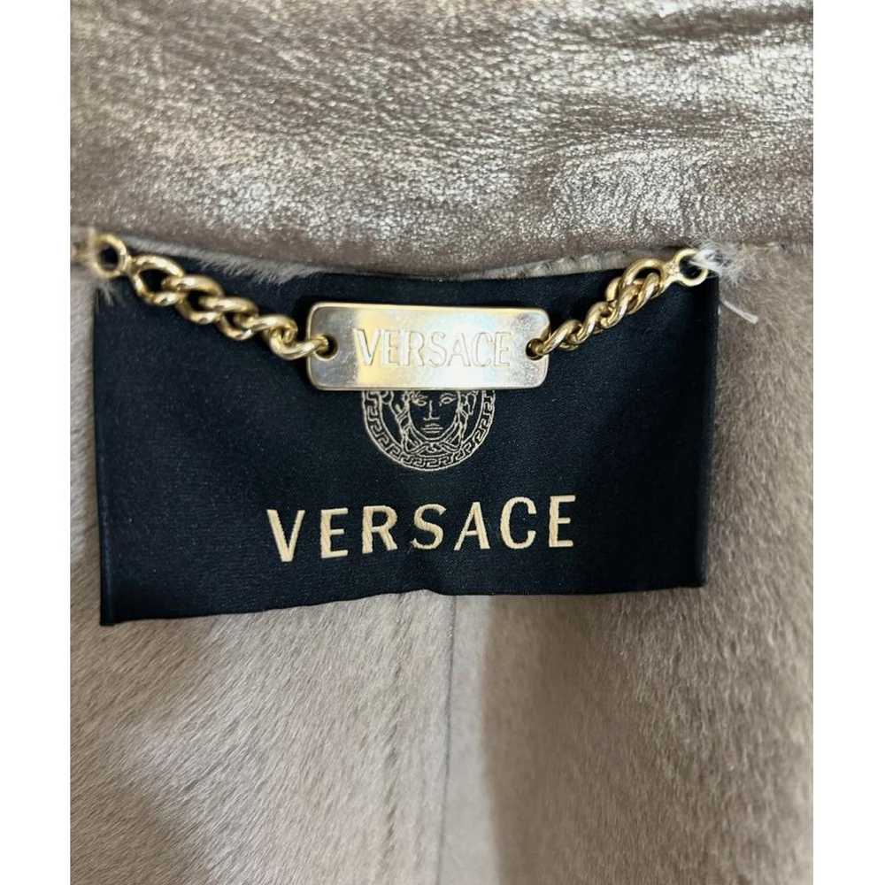 Versace Mongolian lamb trench coat - image 8