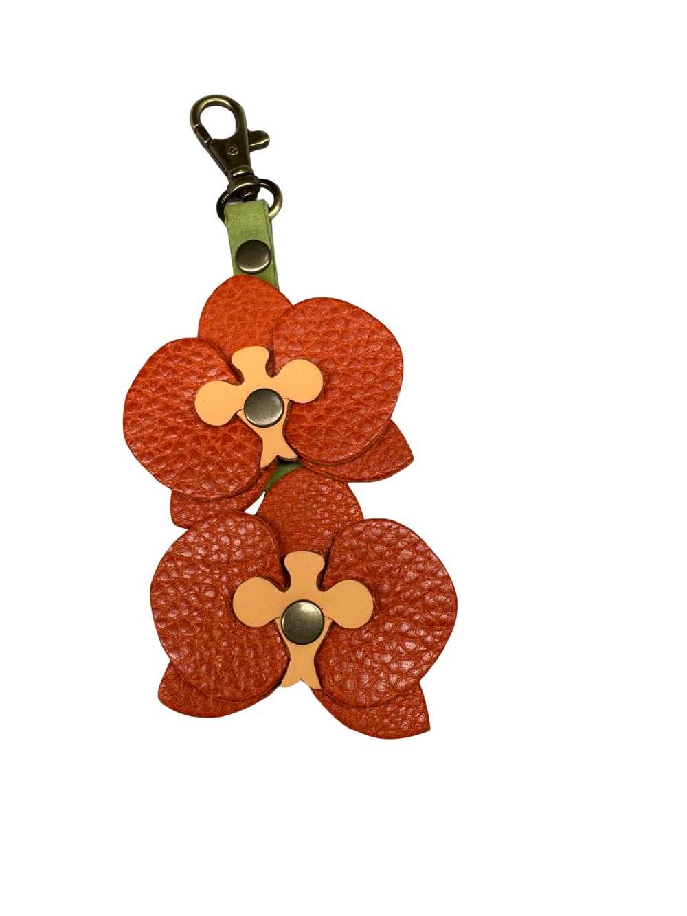 Portland Leather Blooming Orchid Keychain - image 1