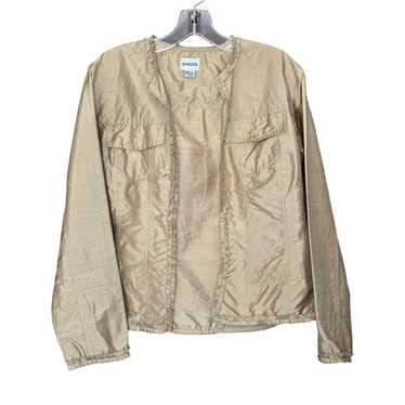 Chicos Vintage Chico’s Gold Silk Ruffled Open Jac… - image 1