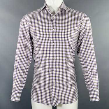 Isaia ISAIA Size M White Purple Brown Checkered Co