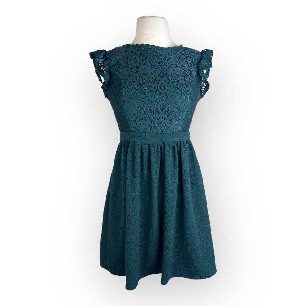 Vintage Women's Xhilaration Green Lace Dress Eleg… - image 5