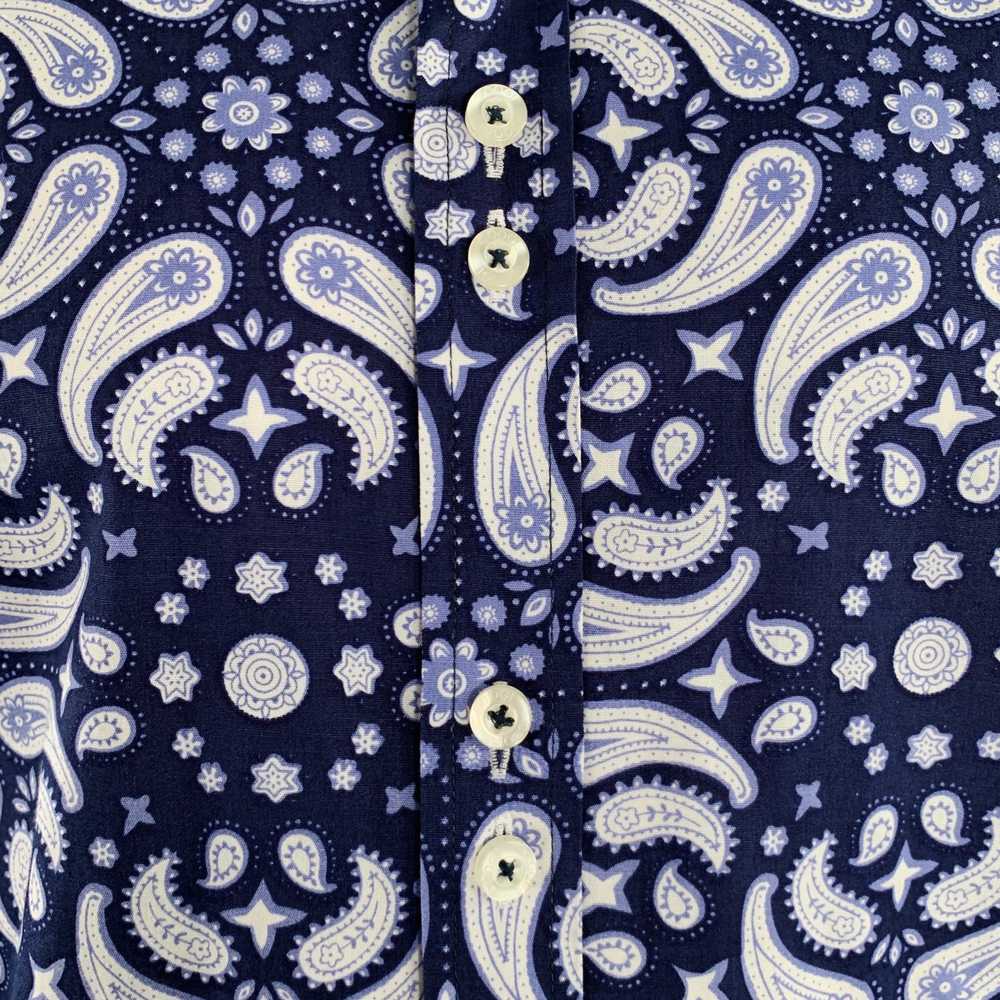 Coogi COOGI Navy White Paisley Cotton Button Up o… - image 2