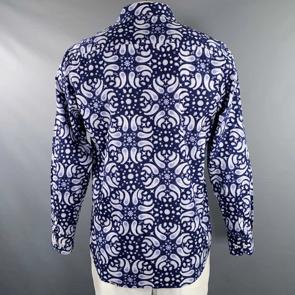 Coogi COOGI Navy White Paisley Cotton Button Up o… - image 4