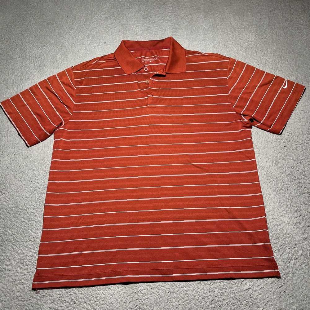 Nike Classic Red Stripe Golf Polo Shirt for Men i… - image 1