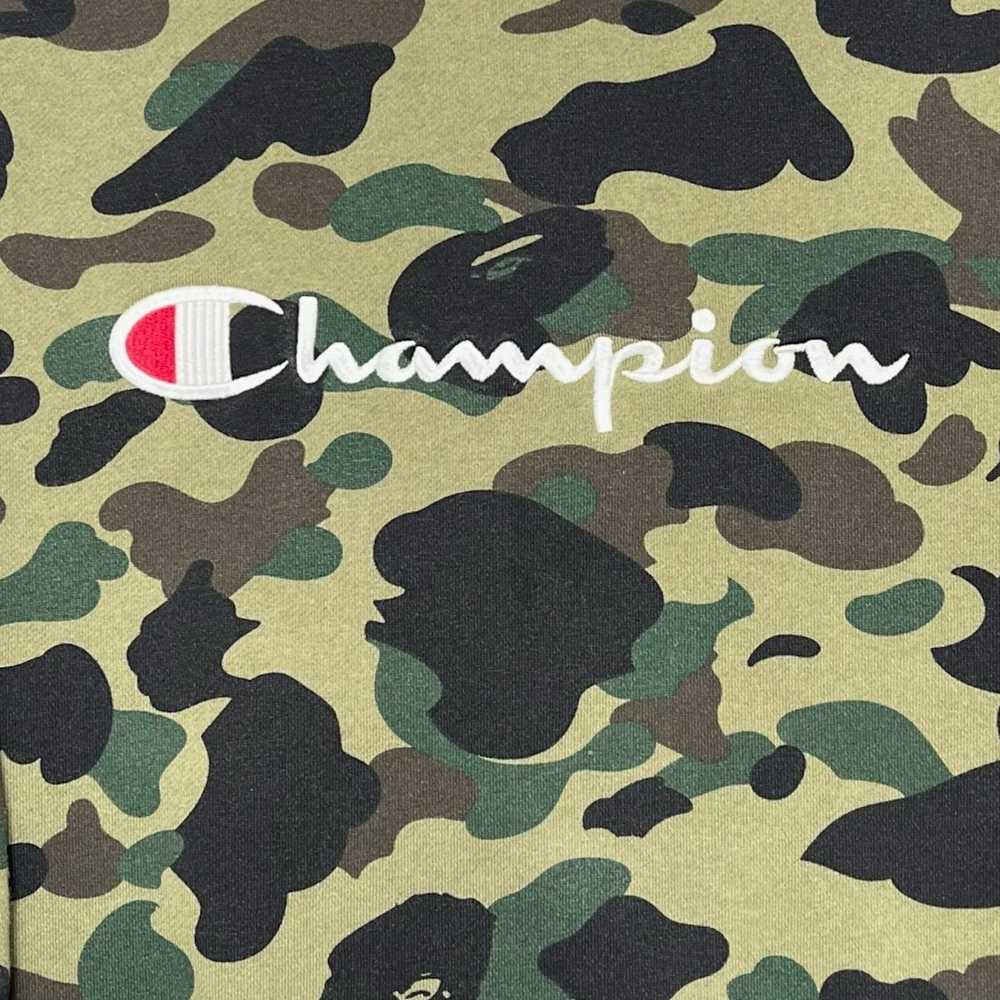 Bape x Champion Logo Crewneck Sweatshirt Camo Gre… - image 3