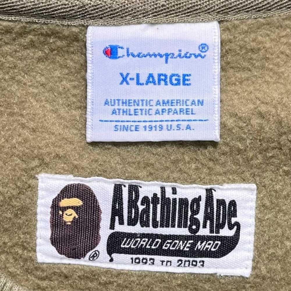 Bape x Champion Logo Crewneck Sweatshirt Camo Gre… - image 4