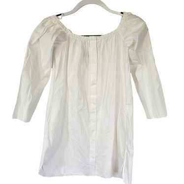 Zara Zara White Off the Shoulder Shirt Dress Size… - image 1