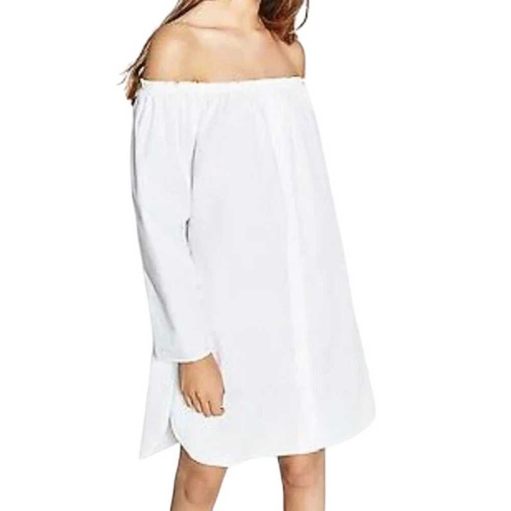 Zara Zara White Off the Shoulder Shirt Dress Size… - image 2