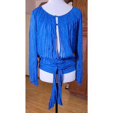 Bcbg Maxazria BCBG Maxazria Silk Top M Blue Bohemi