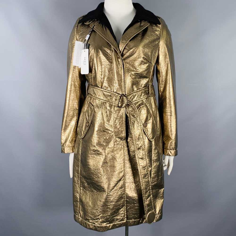 Akris Gold Polyester Blend Metallic Trench Coat - image 1