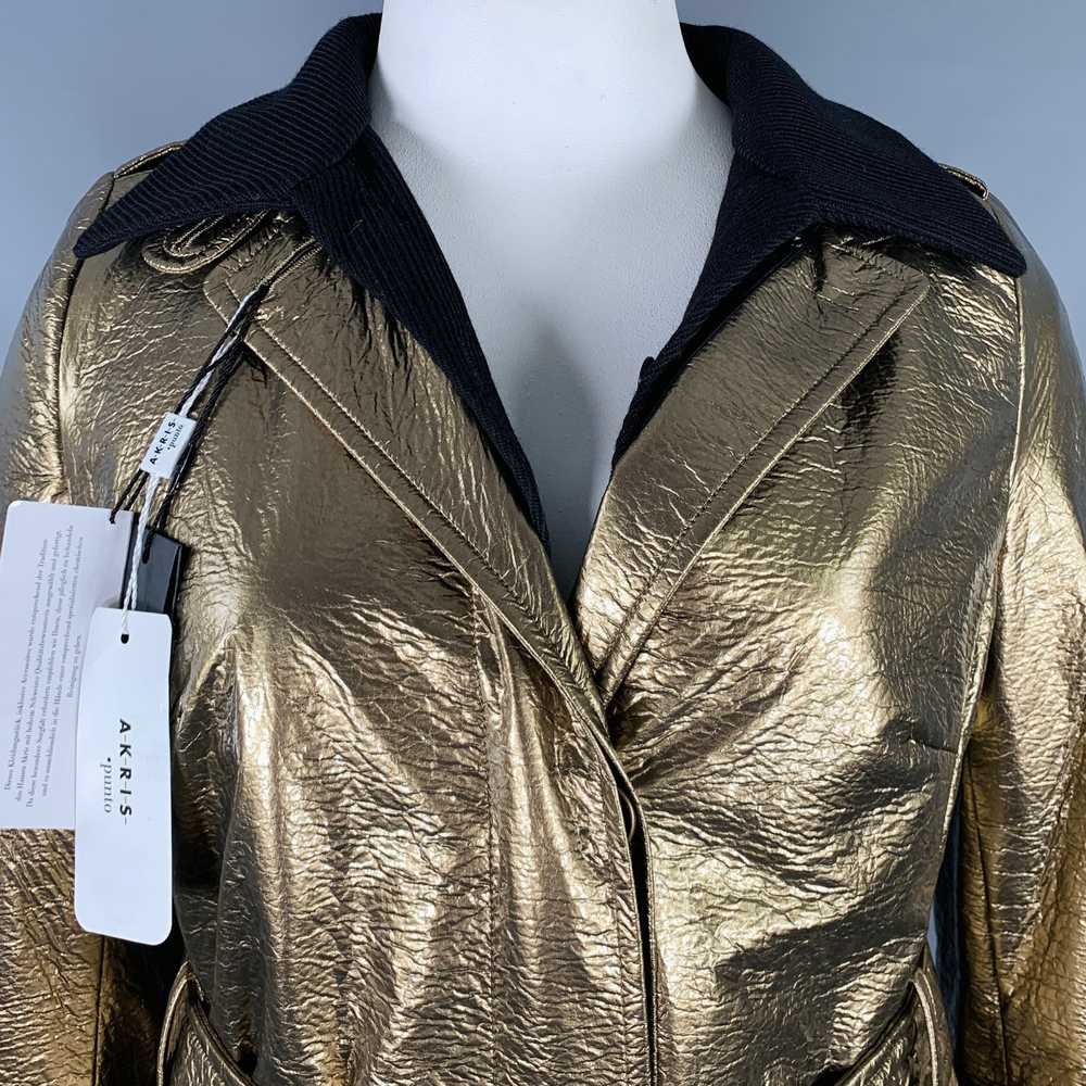 Akris Gold Polyester Blend Metallic Trench Coat - image 3