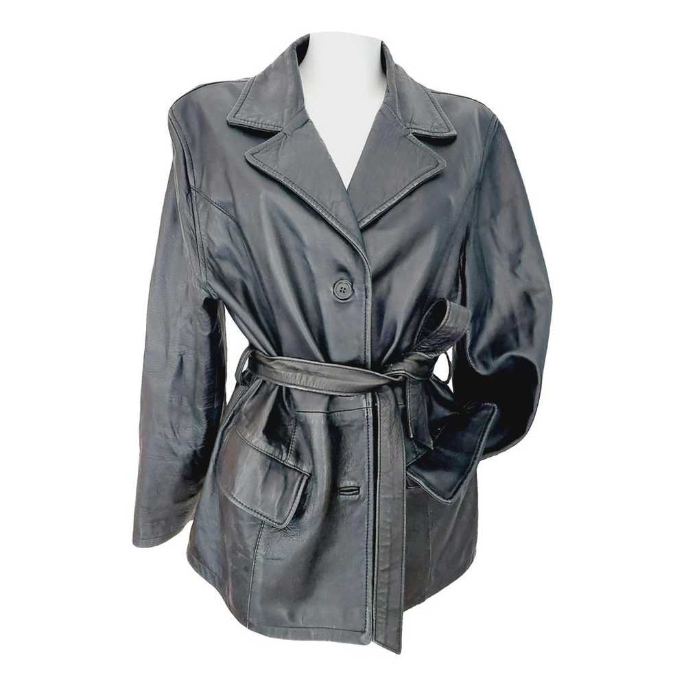 Non Signé / Unsigned Leather trench coat - image 1