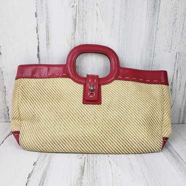 Other Valerie Stevens Beige Woven Red Faux-Leather