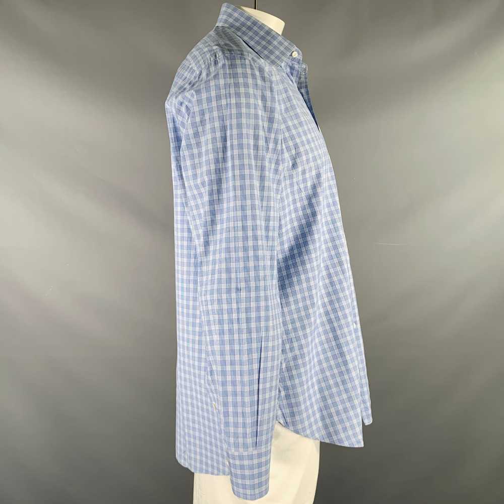 Brioni BRIONI Blue ight Blue Plaid Cotton Button … - image 3