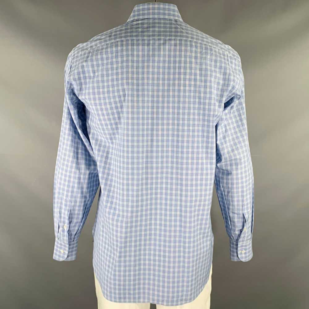 Brioni BRIONI Blue ight Blue Plaid Cotton Button … - image 4