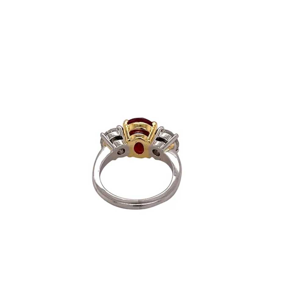 Platinum and 18K Yellow Gold Ruby and Diamond Ring - image 3