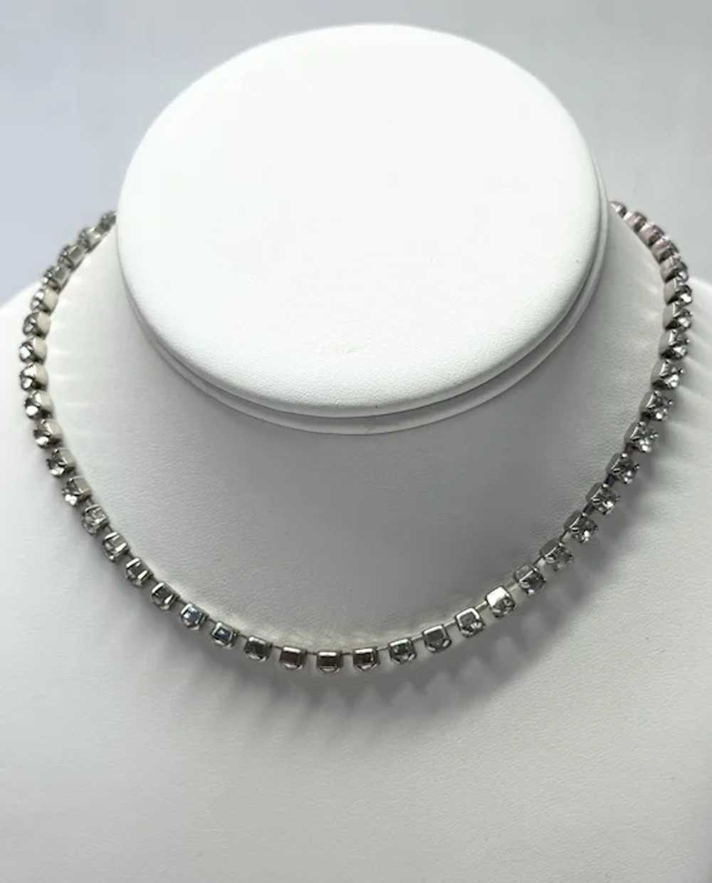 Vintage rhinestone collar chain necklace - image 2