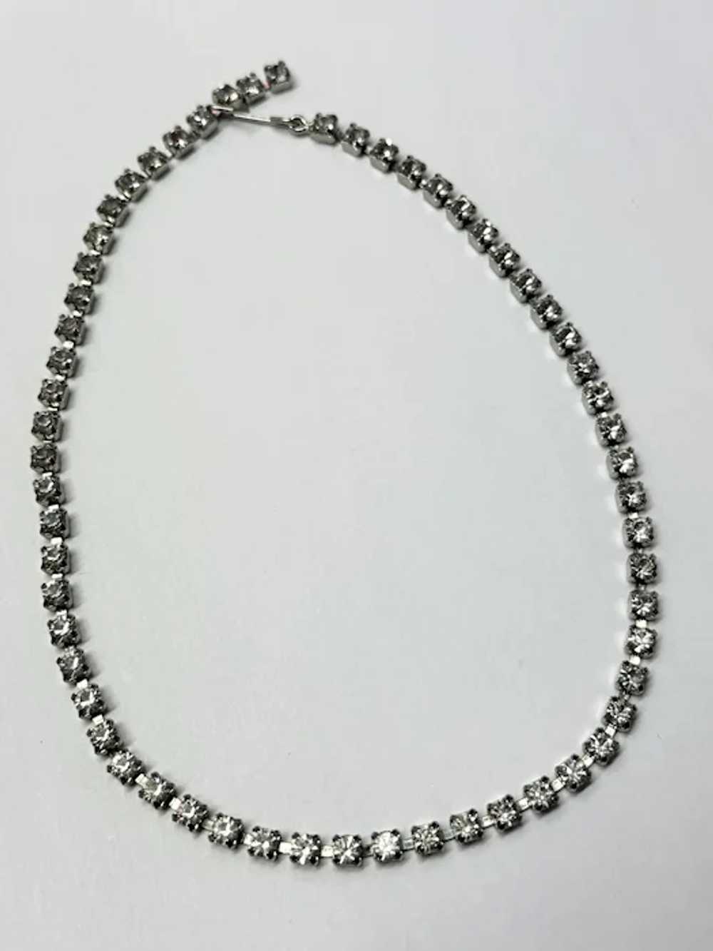 Vintage rhinestone collar chain necklace - image 3