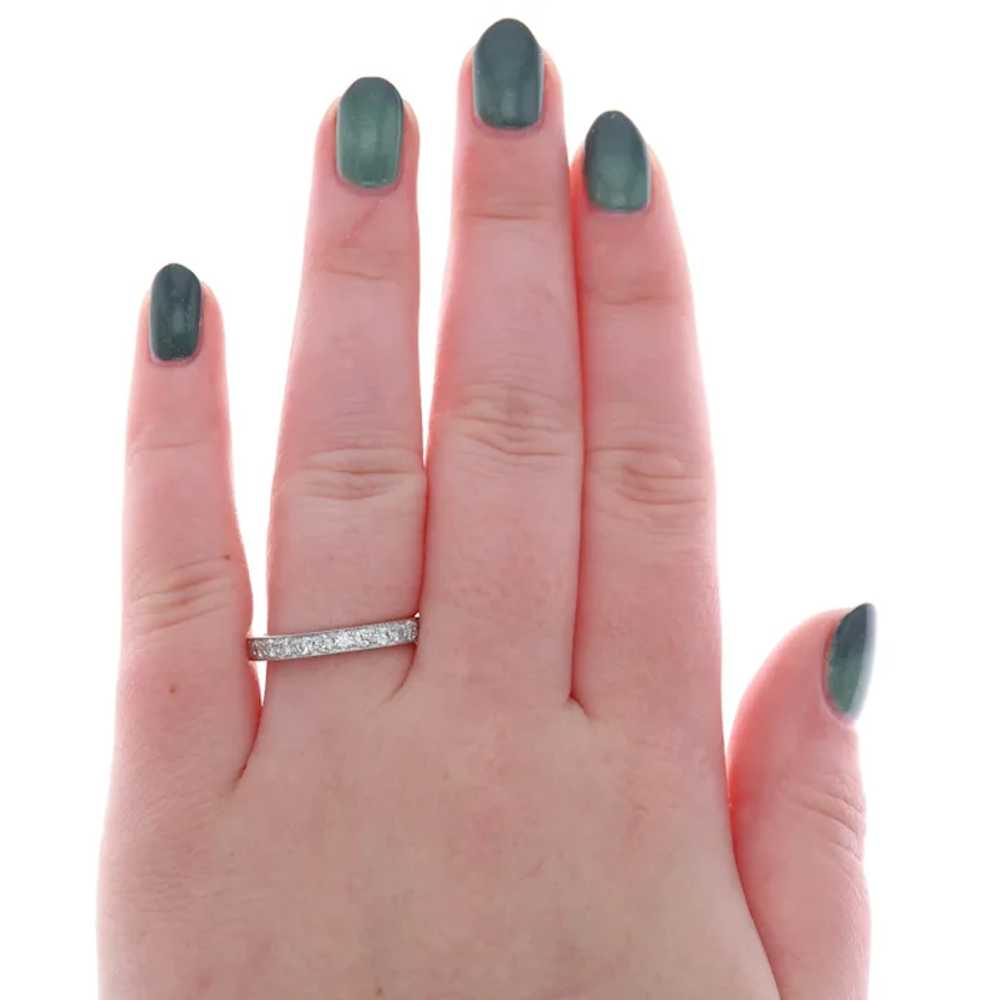 18k Yellow and White Gold Diamond Milgrain Band - image 5