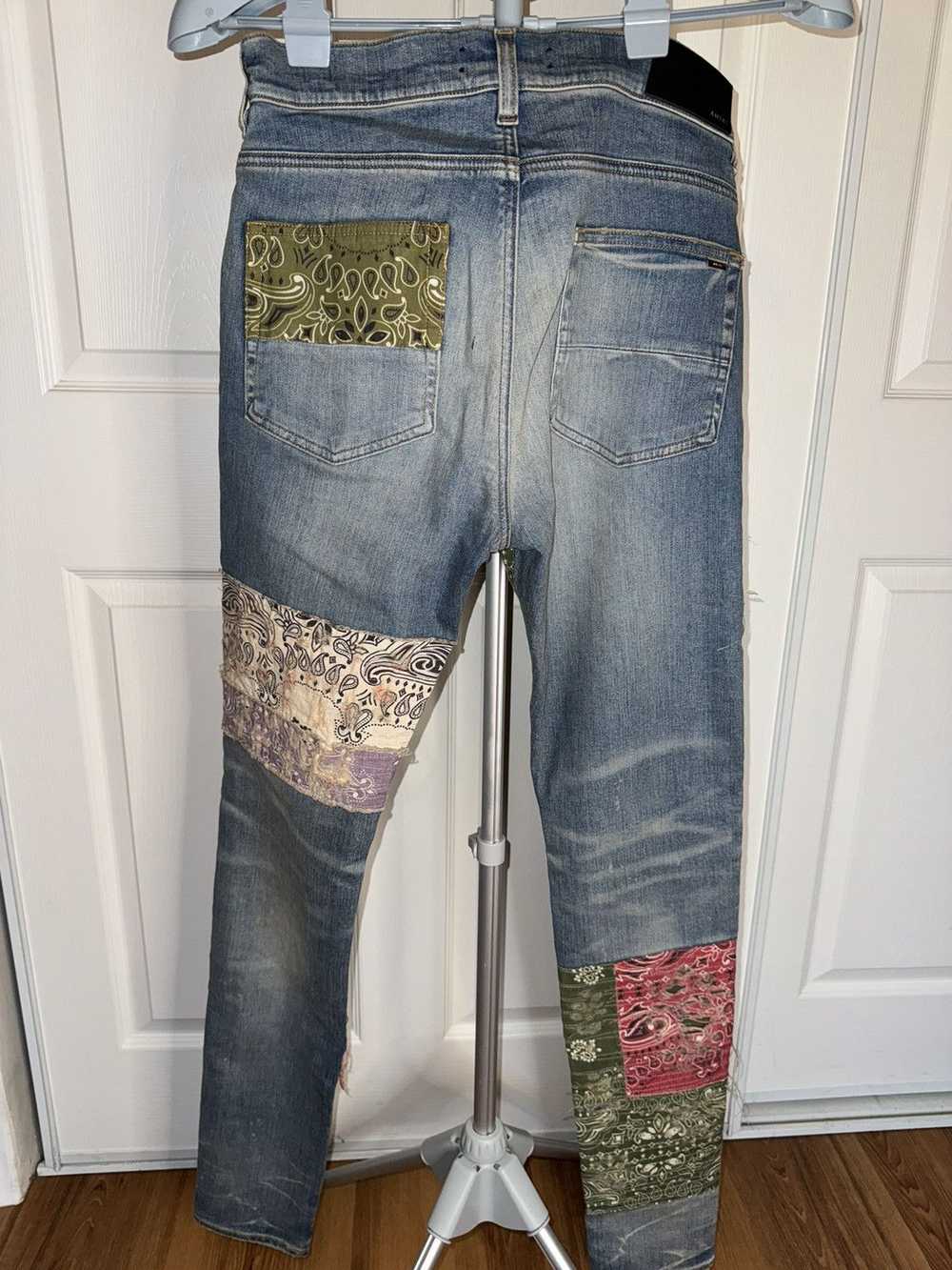 Amiri Amiri Distressed Patchwork Skinny Jeans siz… - image 2