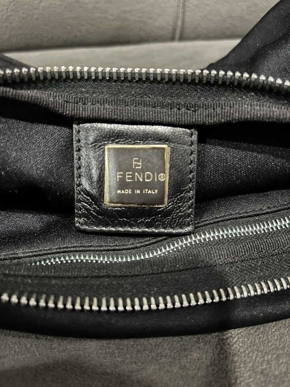 Fendi Authentic FENDI Black Suede Shoulder Bag - image 11