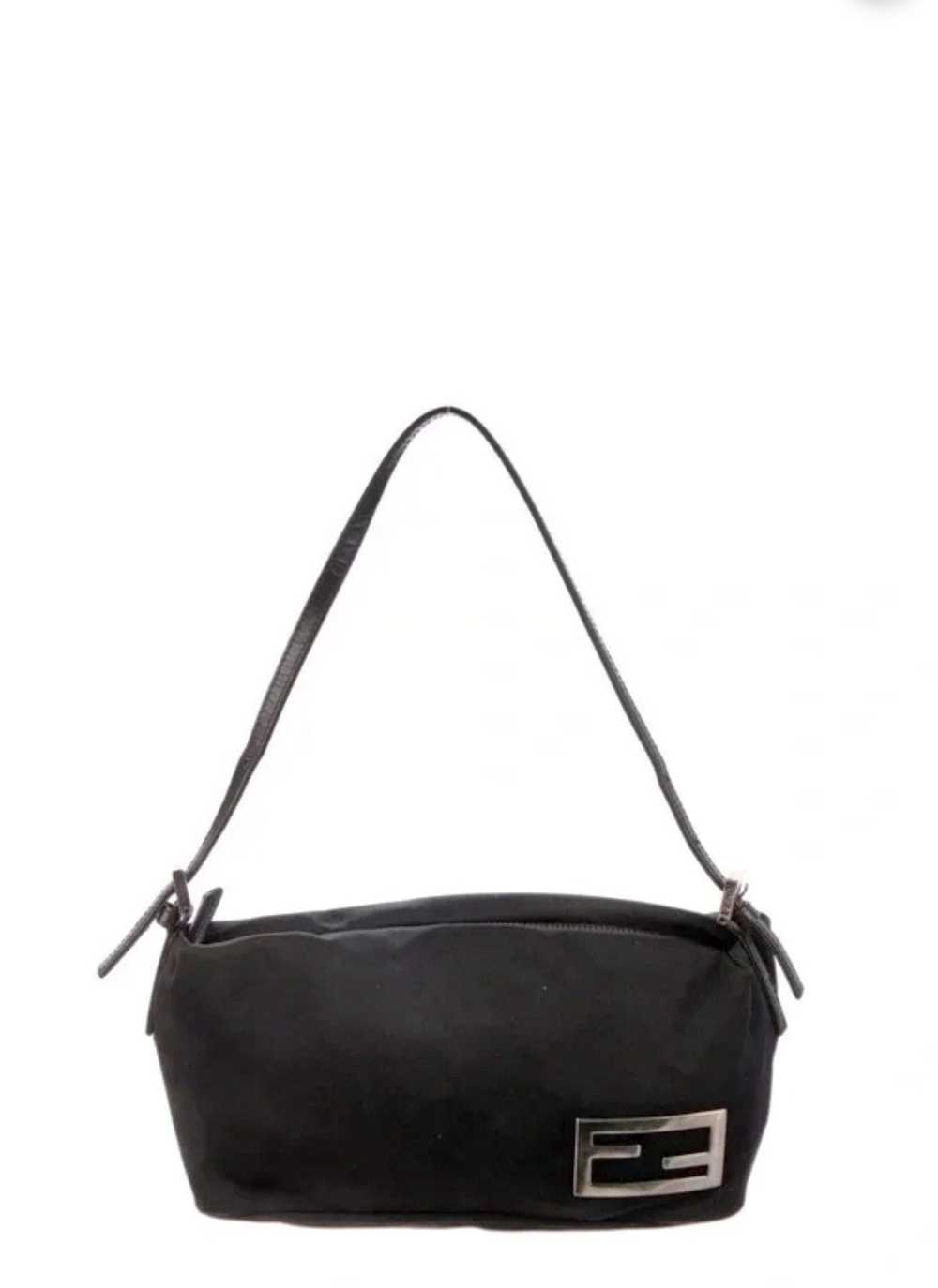 Fendi Authentic FENDI Black Suede Shoulder Bag - image 1