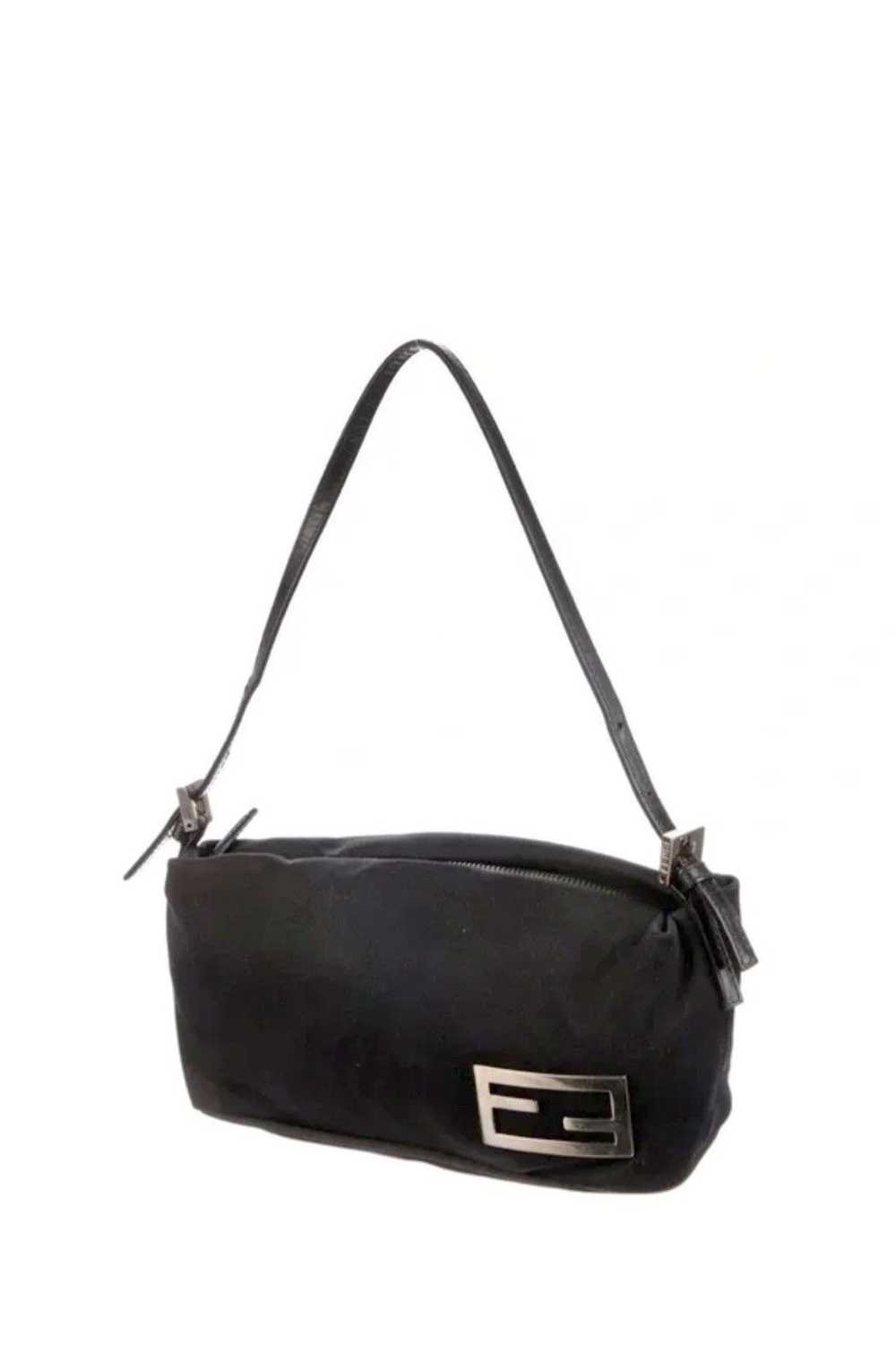 Fendi Authentic FENDI Black Suede Shoulder Bag - image 2