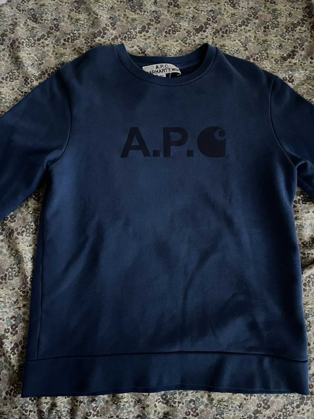 A.P.C. × Carhartt Wip Carhartt WIP x APC Blue Swe… - image 3