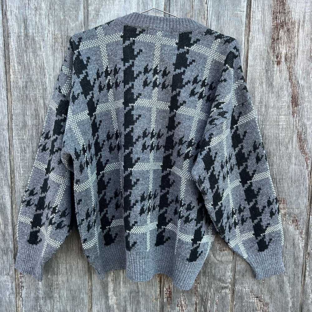 Vintage VTG Panther Gray Black Houndstooth Plaid … - image 5