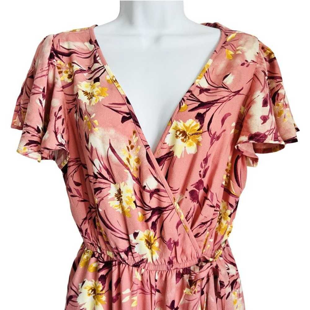 Other B.O.G Collective Pink Floral Flutter Sleeve… - image 12