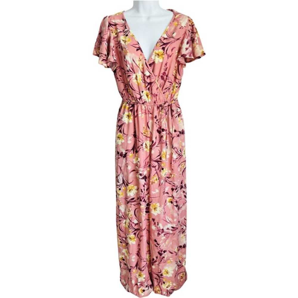 Other B.O.G Collective Pink Floral Flutter Sleeve… - image 1