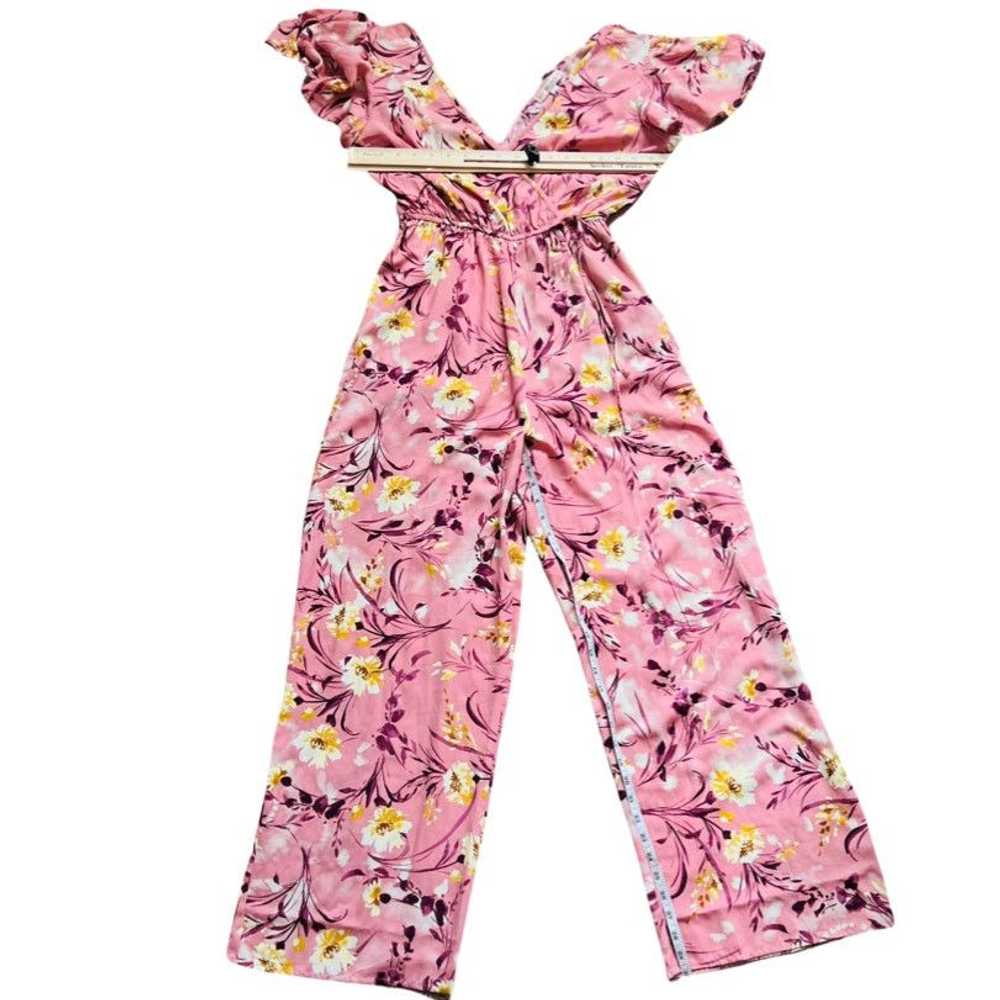 Other B.O.G Collective Pink Floral Flutter Sleeve… - image 4