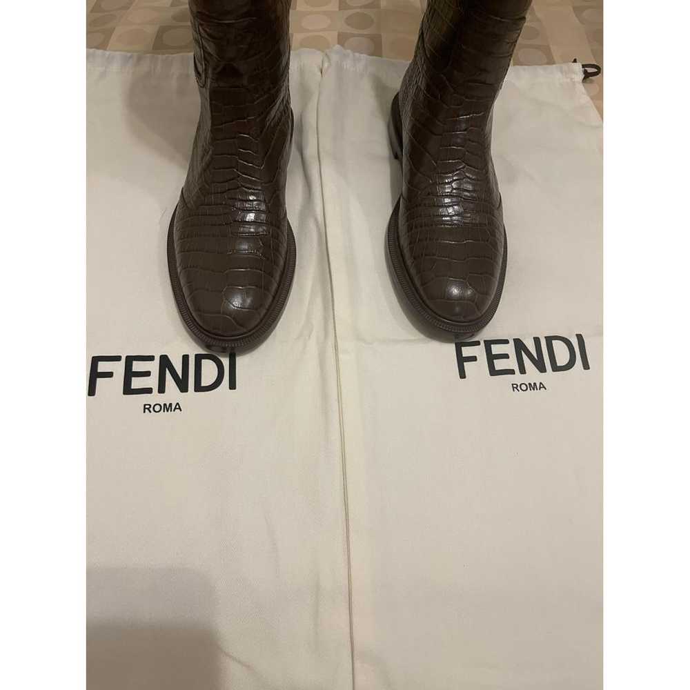 Fendi Leather riding boots - image 3