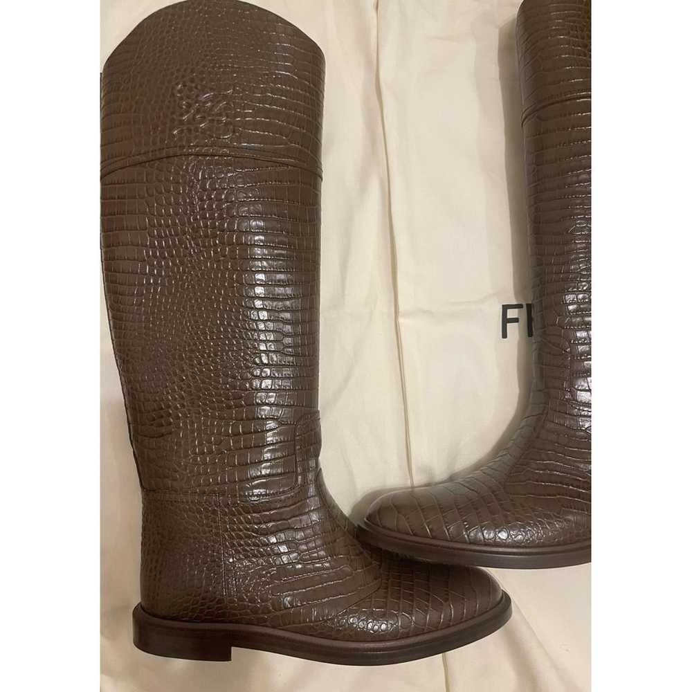 Fendi Leather riding boots - image 5