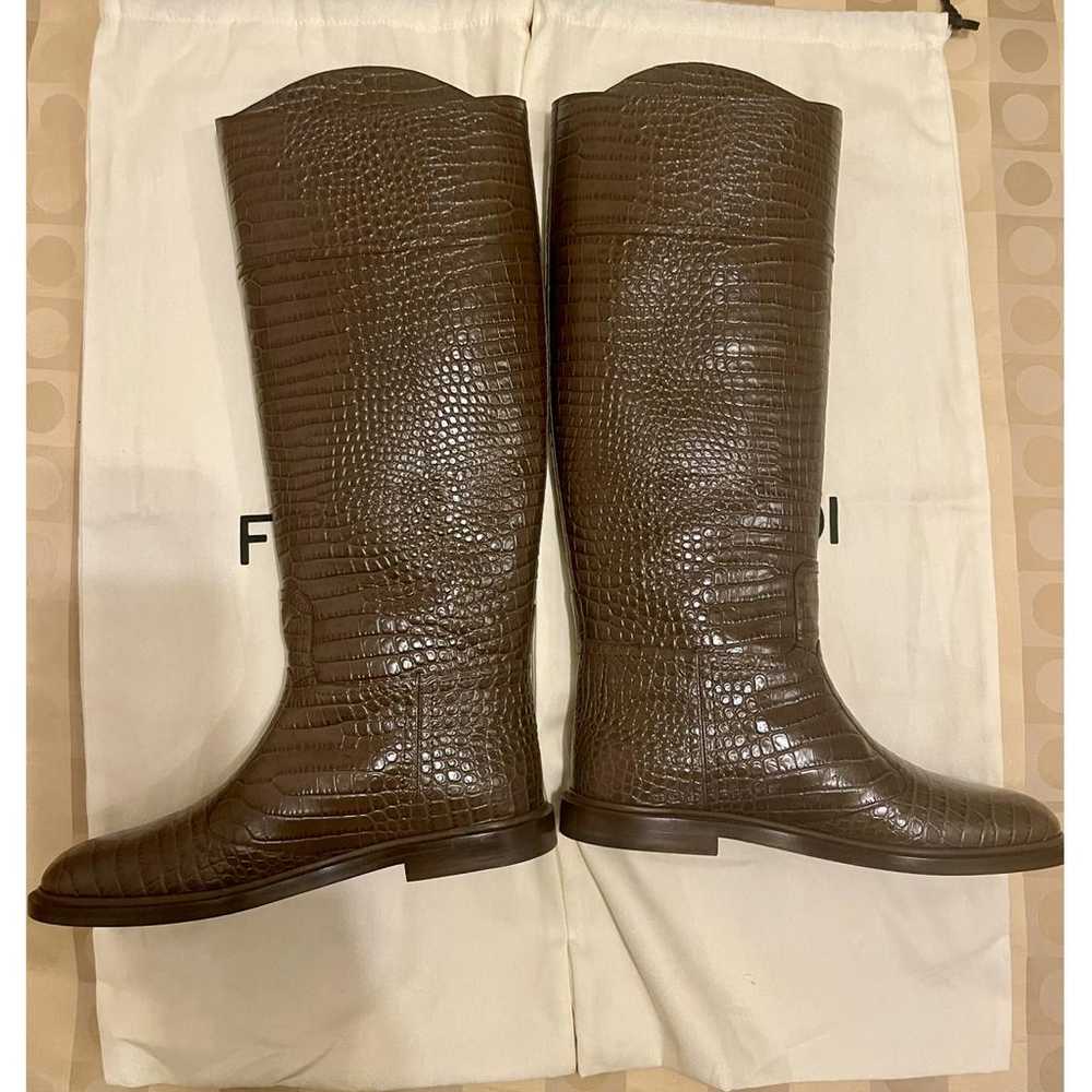 Fendi Leather riding boots - image 6