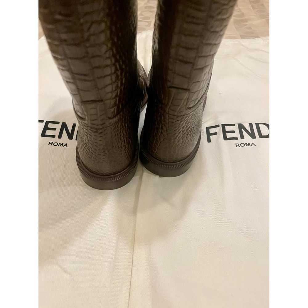 Fendi Leather riding boots - image 8