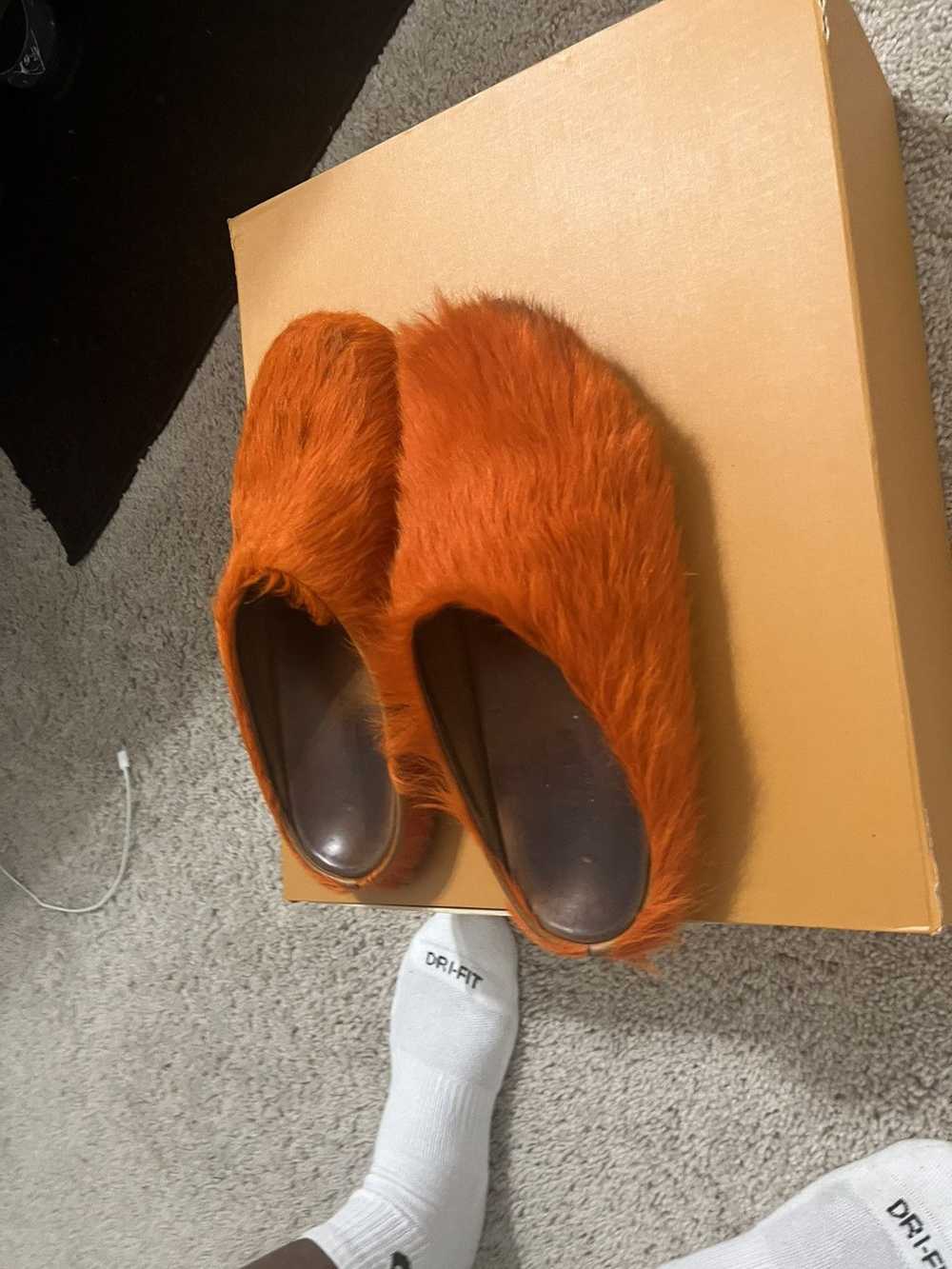 Marni Orange Marni fur slides - image 1