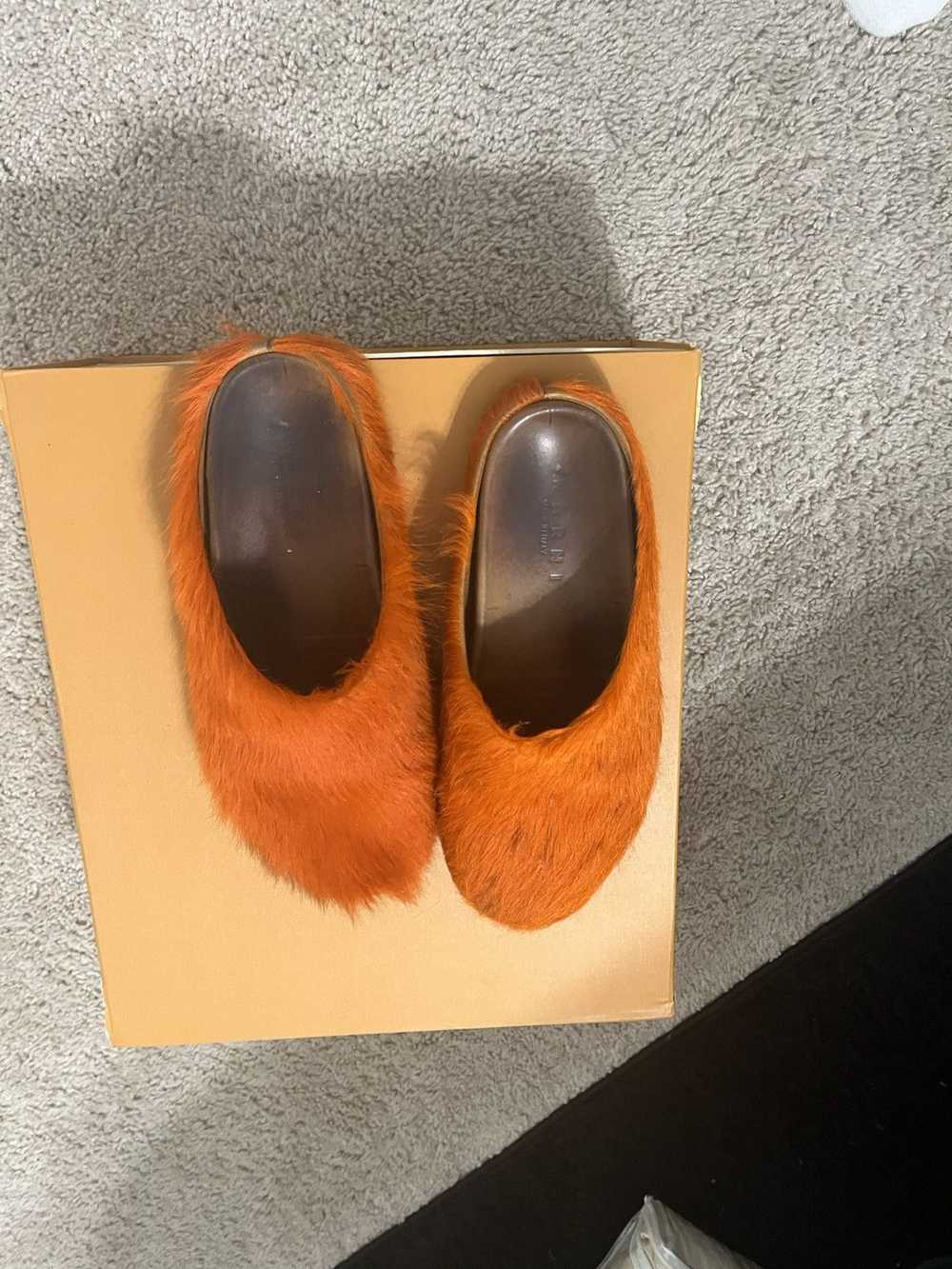 Marni Orange Marni fur slides - image 2