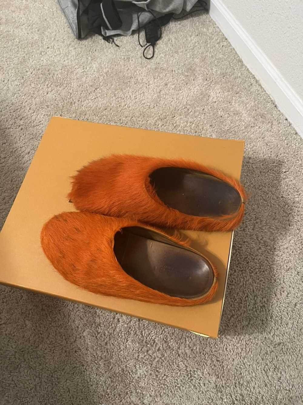 Marni Orange Marni fur slides - image 3